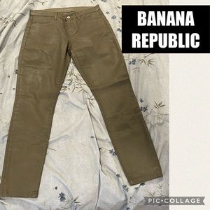NWT BANANA REPUBLIC Brown Coated Faux Leather Skinny Jeans Size 27
